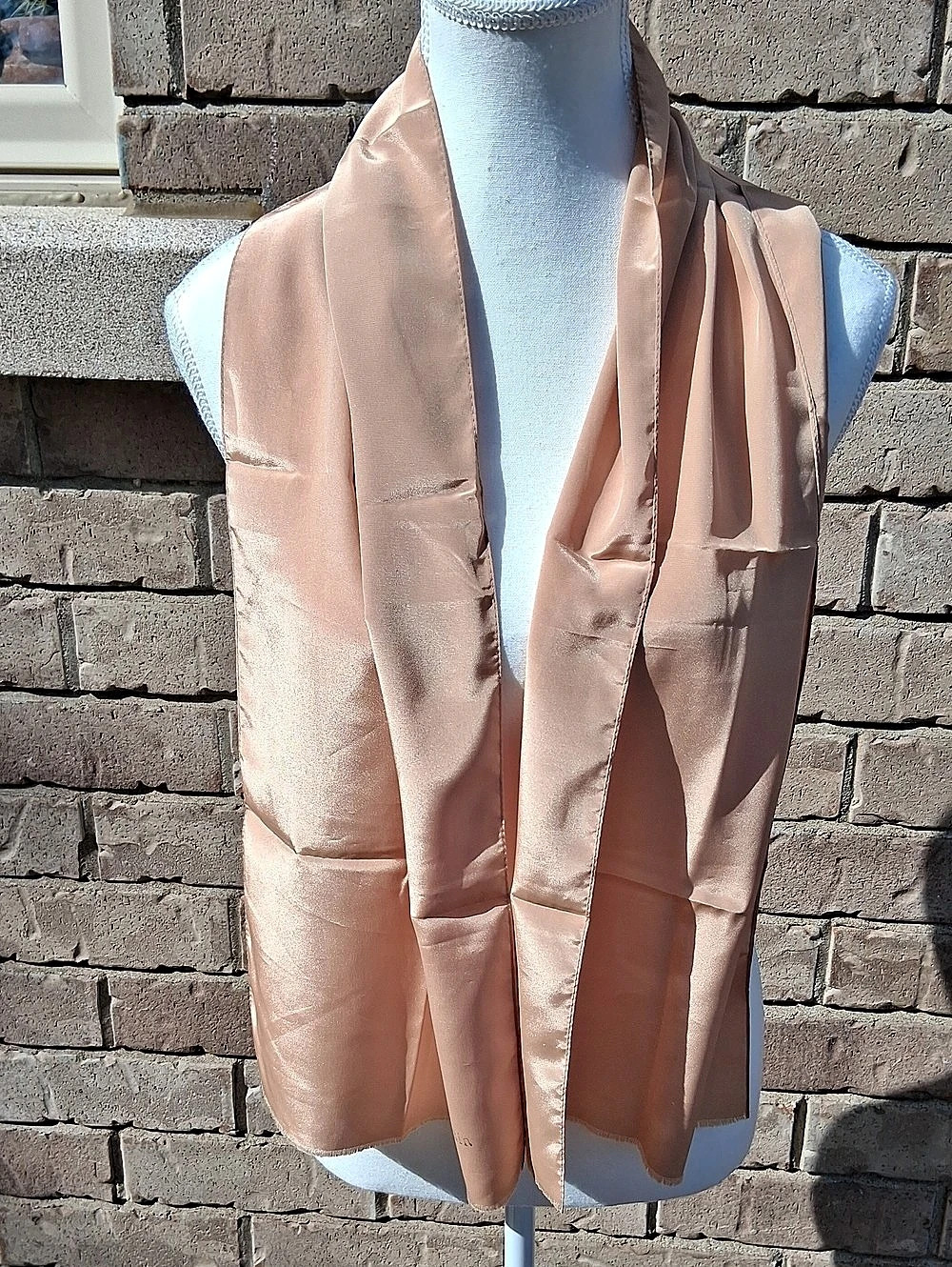 Vintage Monique Martin Tan Rectangular Scarf - Made In Japan